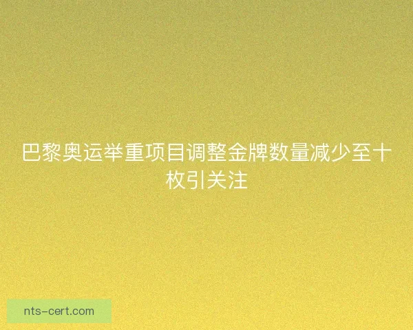 巴黎奥运举重项目调整金牌数量减少至十枚引关注