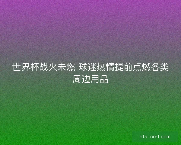 世界杯战火未燃 球迷热情提前点燃各类周边用品