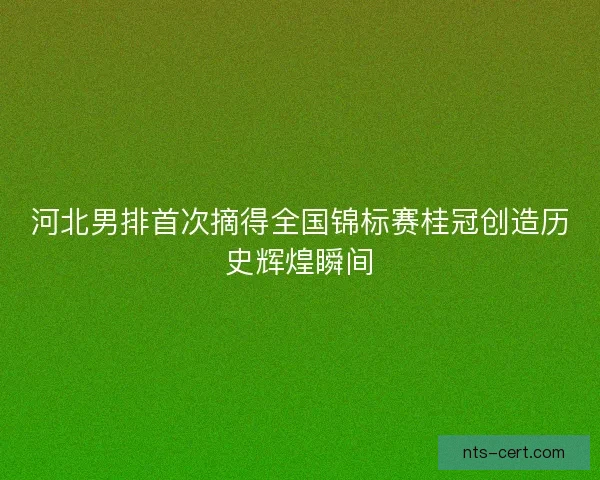 河北男排首次摘得全国锦标赛桂冠创造历史辉煌瞬间