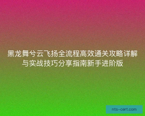 黑龙舞兮云飞扬全流程高效通关攻略详解与实战技巧分享指南新手进阶版